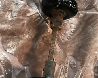 ANTIQUE-Black Glass Doorknobs