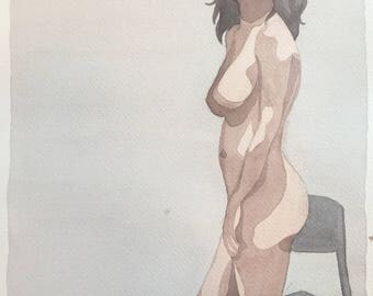 Woman With Direct Gaze Watercolor Painting One of A Kind