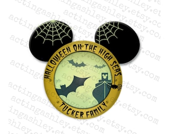 Halloween on the High Seas Personalized Disney Cruise Door Magnet (3 sizes)