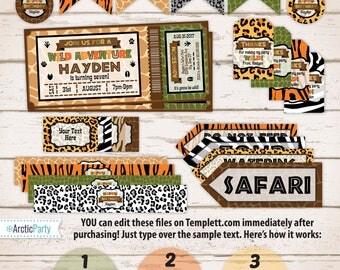 Printable Safari Jungle Signs Welcome SignsDIY African