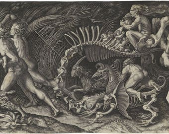 Agostino Veneziano : "The Carcass / Lo Stregozzo" (c. 1520) - Giclee Fine Art Print
