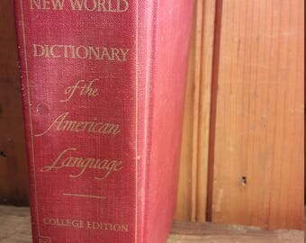 1962 Webster's New World Dictionary - 1960s Midcentury Dictionaries for Decorating - Decorative Book - Old Antique Mid-century Books 60s