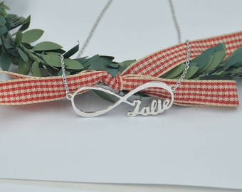 Infinity necklace-infinity jewelry-custom silver necklace with names-personalized name jewelry made by hand