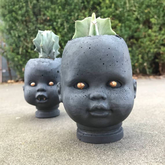 PeaboZombie Baby Doll Head Planter - Hypertufa