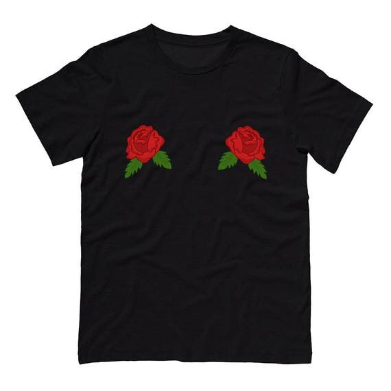 Double Rose Shirt red rose shirt black flower shirt