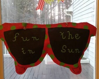 Sunglasses Burlap Door Hanger/Summer Door Decoration/Spring Door hanger/Front Door Decor