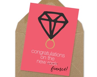 congrats on the new rock engagement card | A6