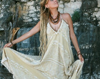 Natural Dye Blockprint Tribal Dress by GayatriTribalCrafts
