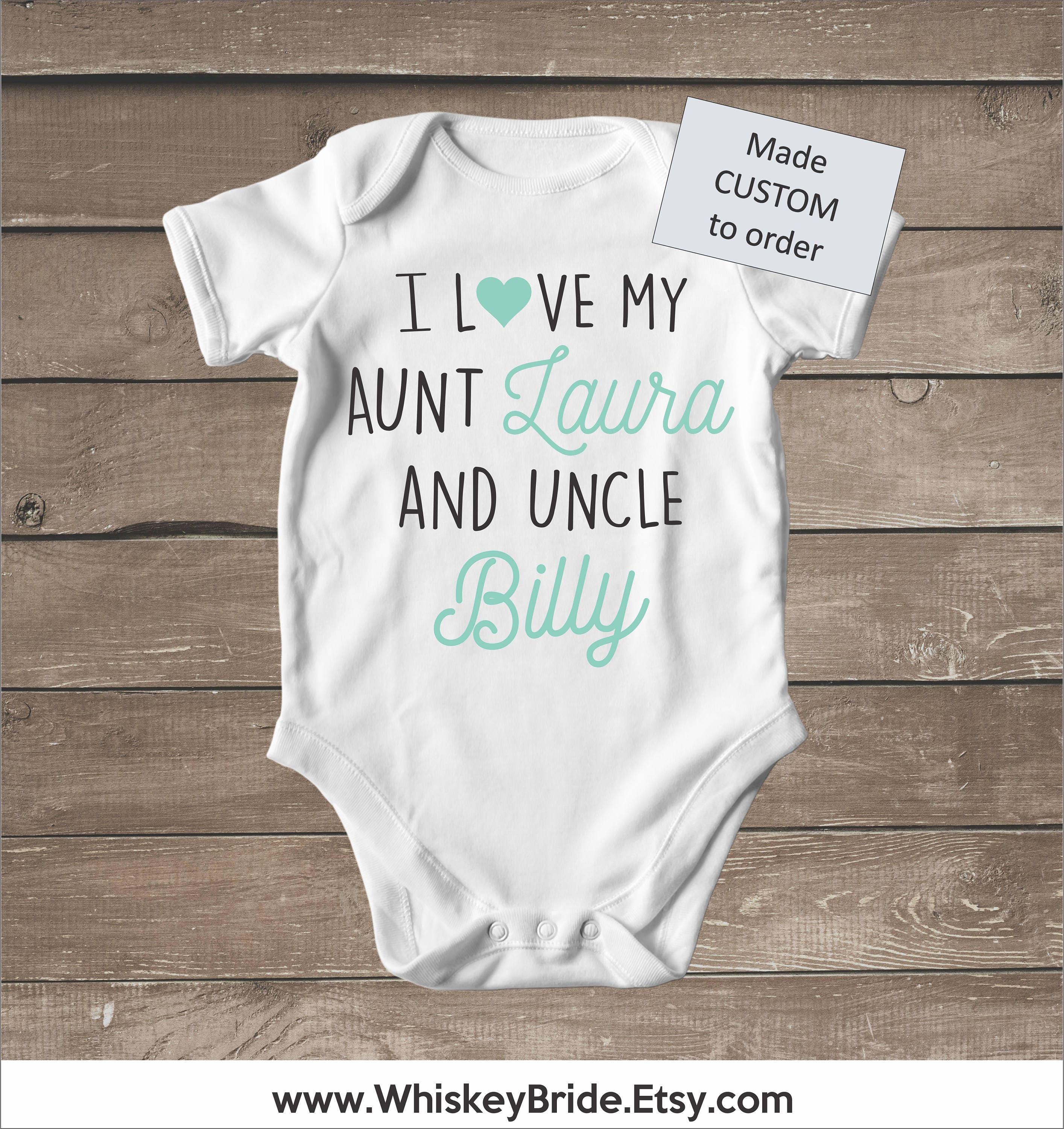 Aunt Uncle Baby Clothes. Custom I Love my Aunt and Uncle