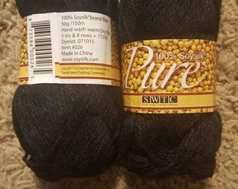 DESTASHING-Pure Soysilk yarn-Item #026-Dyelot #071015- 2 skeins
