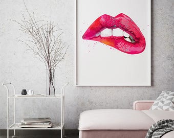 Smile Artwork Mouth art print Lips painting