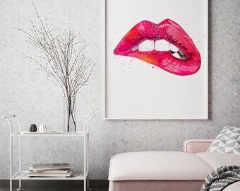 Smile Artwork Mouth art print Lips painting