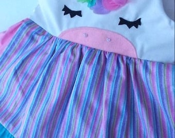 Unicorn dress unicorn birthday dress apron dress