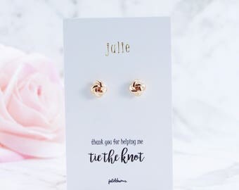 Rose Gold, Tie the Knot, Knot Earrings, Bridesmaid Gift, Be My Bridesmaid, Bridal Party, Bridesmaid Proposal, Maid of Honour, Flower Girl