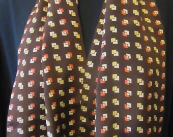 Vintage 1940's foulard silk scarf double layer 110 x 22 cm PERFECT condition