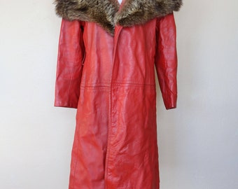 Red fox fur coat | Etsy