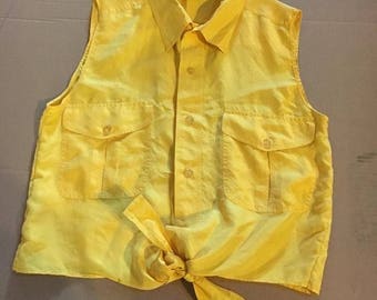 Episode Acidic yellow silk sleevless shirt