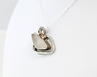 Sterling Silver Sea Glass Necklace, Beach Glass Necklace, Sterling Silver Necklace, Sea Glass Jewelry, Beach Glass Jewelry,Statement Jewelry