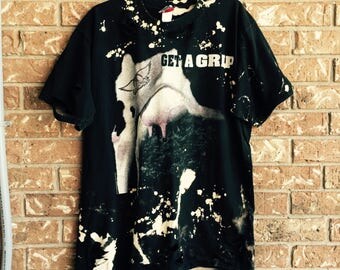 AEROSMITH Get A Grip x large bleached tie dyed shirt soft grunge, concert tee, band tee rock tee, hippie, grunge