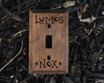 Lumos Nox Harry Potter Light Switch Cover, HP Light Switch Cover, Single, Double, Triple Harry Potter Light Switch Cover