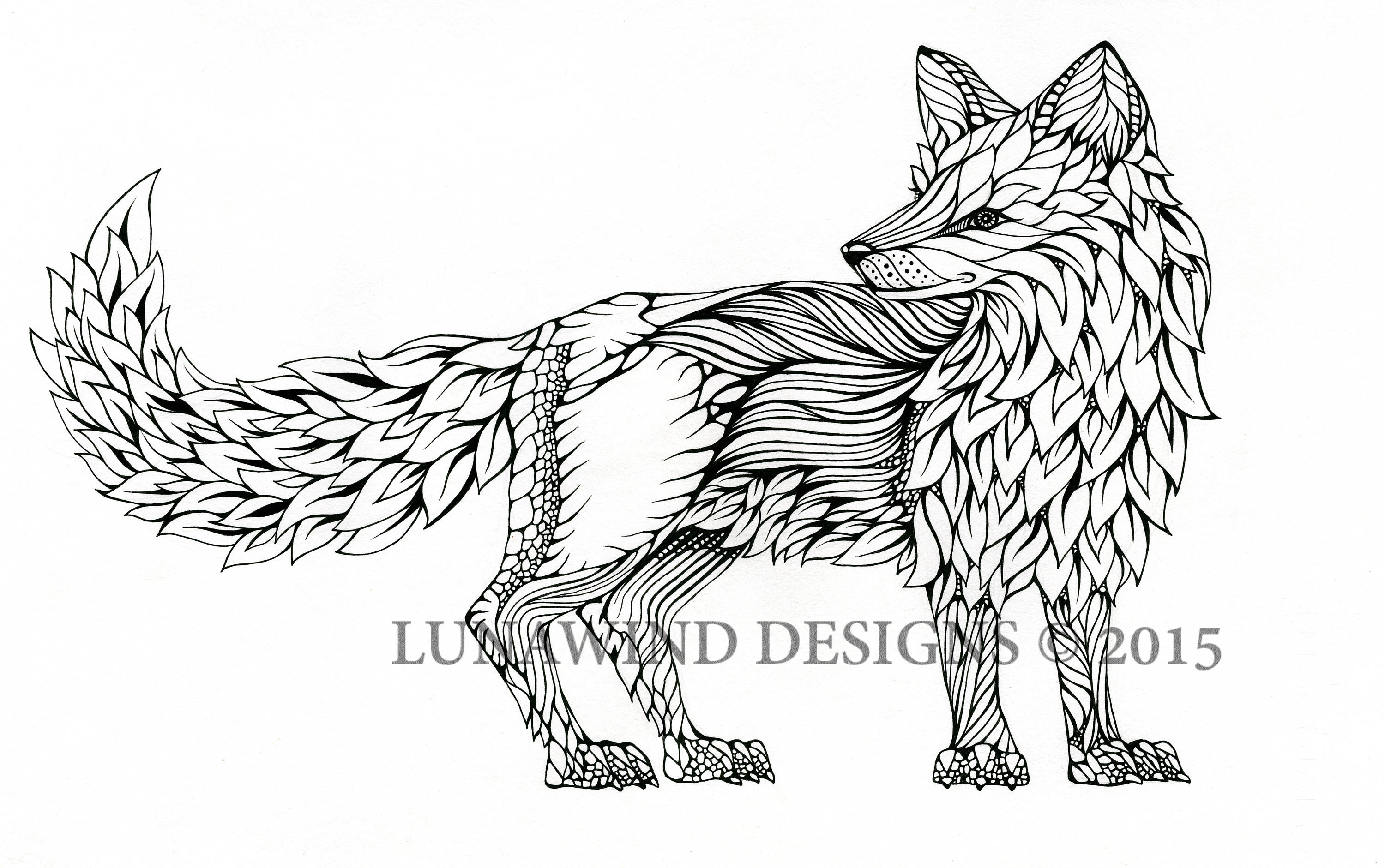 Fox Wildlife Animal Artwork Coloring Nursery Design Children