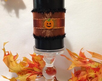 Halloween Candles - Pumpkin Decor - Black Candles - Decorated Candles - Fall Decor - Halloween Decor - Unique Candles - Gifts Under 20