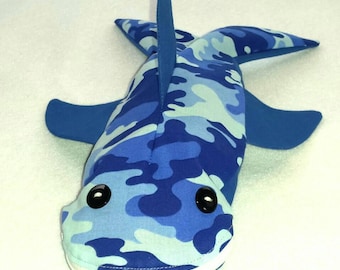 Personalized Shark Pencil Case - Blue Camo
