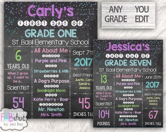 Back to School Signs, Editable Reusable Printable, Last day of school posters, Back to School Chalkboards, School Photo Props, 16x20