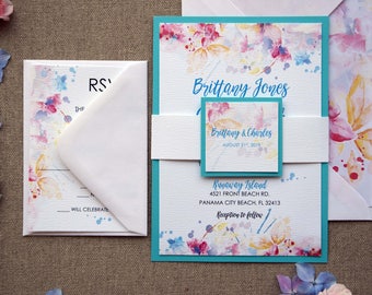 Tiffany Blue And Yellow Wedding Invitations 4