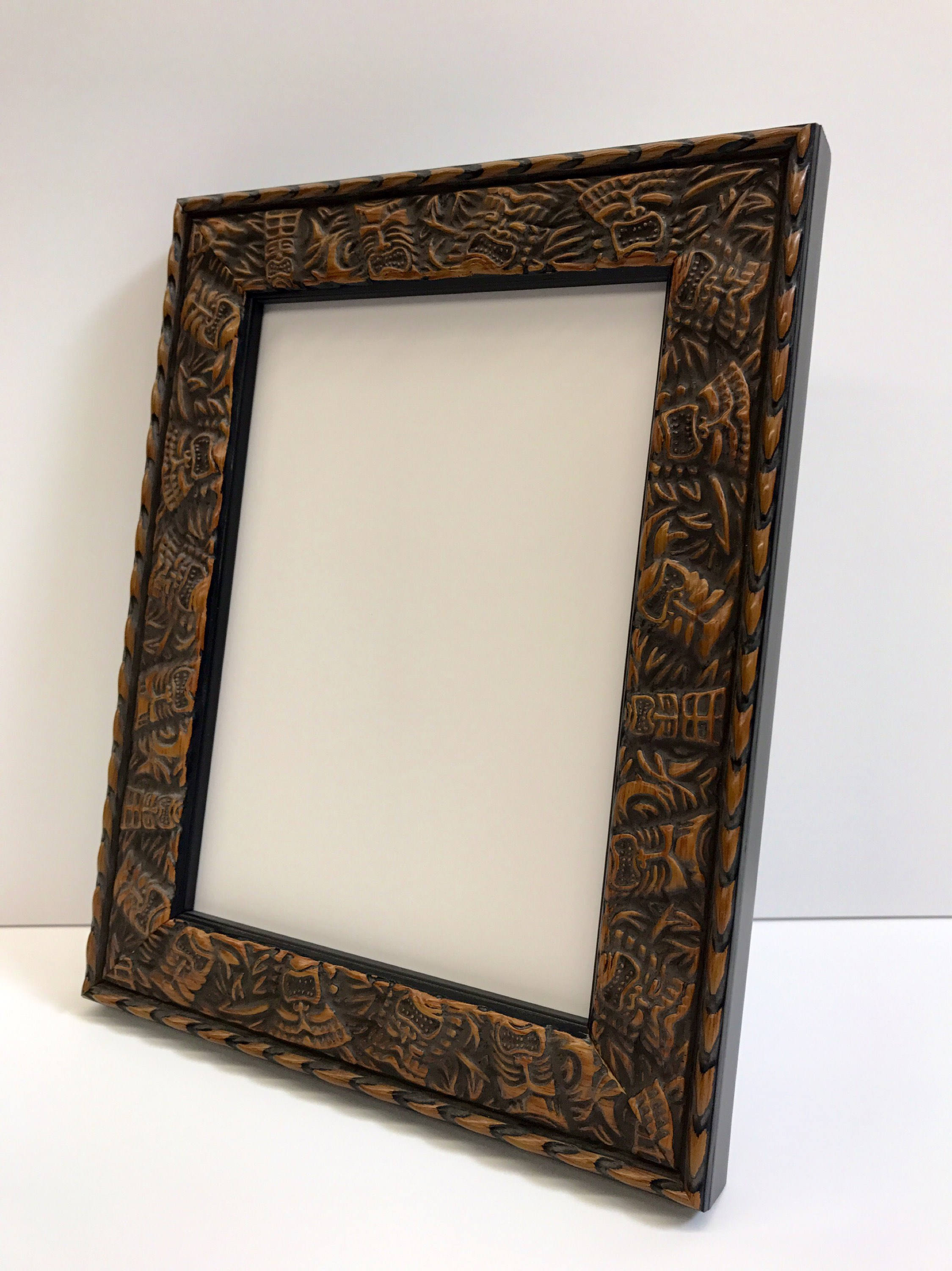 Hawaii Tiki Picture Frame Brown 4x6, 5x7, 8x10, 11x14, 16x20, 18x24