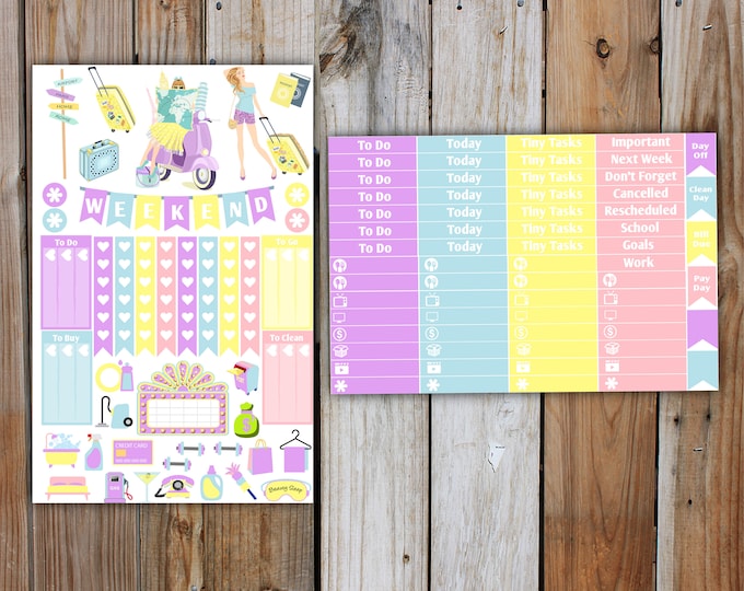 Summer Holiday Planner Sticker MINI Kit | Summer Planner Stickers Kit for use with ERIN CONDREN Life Planner