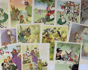 vintage Alice In Wonderland book illustrations, Alice in Wonderland wall art, Mad Hatter art