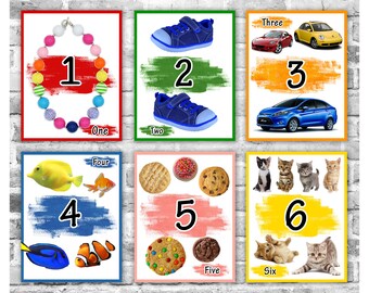 Number Flash Cards / 123 Posters / Preschool Posters / Kindergarten Teacher / Classroom Posters / Back to School / Printable Flashcards