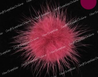 Cherry Burgundy mink fur ball