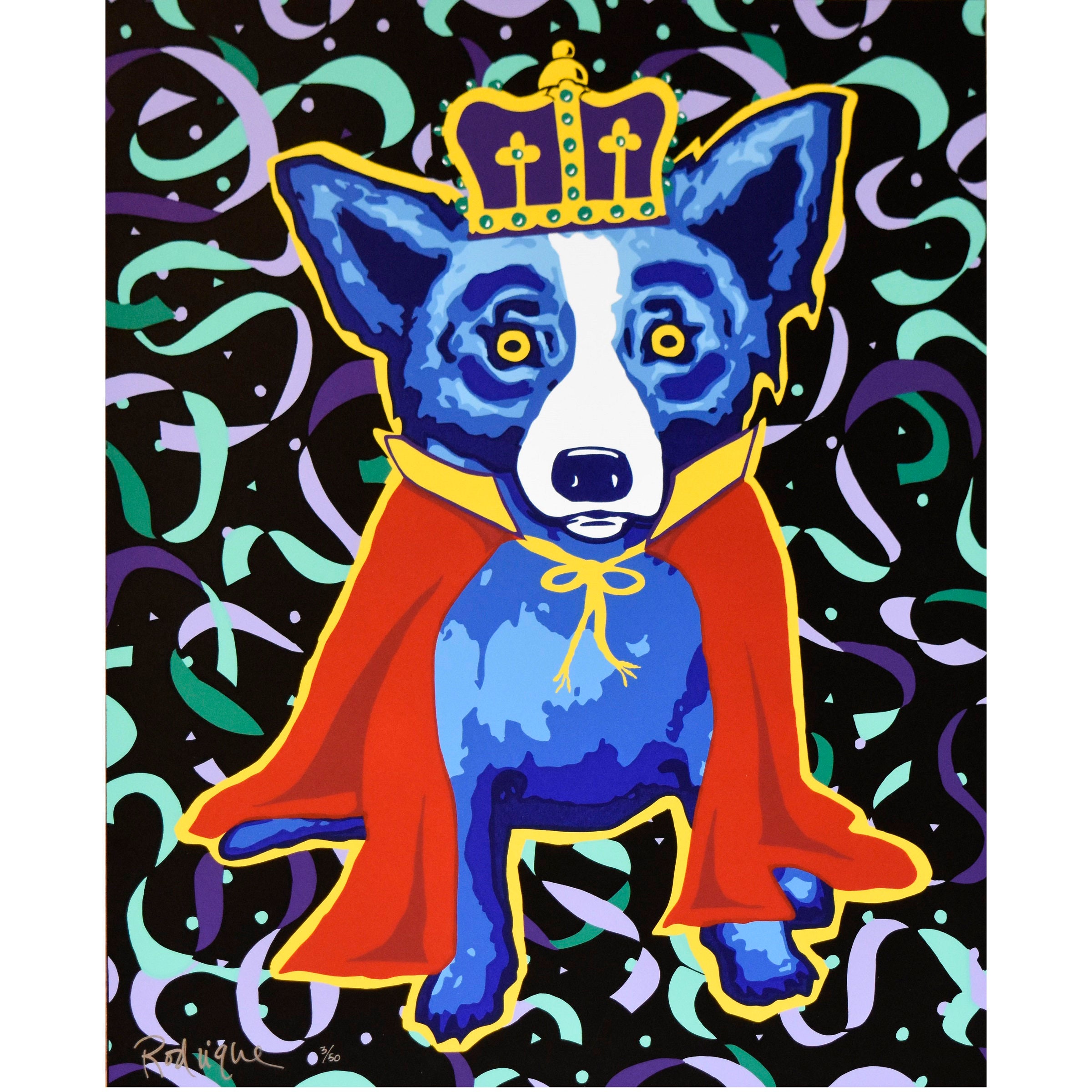 blue dog mardi gras poster