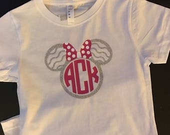 Disney Tee, Monogrammed Disney Shirt, Cute Girl's Shirt