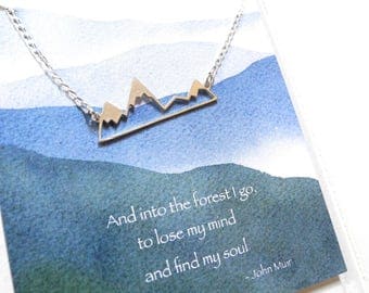 Sterling Silver Mountain Necklace, Inspirational Jewelry, Inspirational Gift