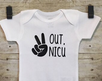 Peace Out NICU | NICU Graduate | NICU bodysuit | Coming Home Outfit | Leave Hospital Outfit | Baby Boy Coming Home | Baby Girl Coming Home