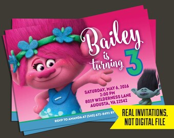 Trolls Invitation - Trolls Birthday Invitation