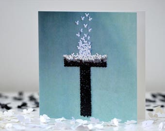 The Cross Butterfly Card, Christian Card, Jesus Card, Baptism card, Believers card, The Cross Card, God Card, Easter card