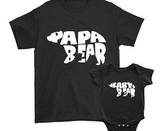 Father's Day Gift - Fathers Day TShirt Set, Papa Bear, Baby Bear Bodysuit, Dad and Baby Matching Shirts, Matching Outfits, Father Son