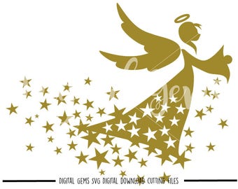 Angel svg / dxf / eps / png files. Digital download. Compatible with Cricut and Silhouette machines. Small commercial use ok.