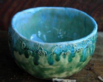 blue lace bowl ceramic lace bowl ceramic serving bowl lace pottery blue decorative bowl rustic