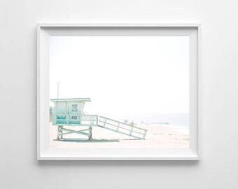 Beach Print, Printable Art, Beach Decor, Wall Art Photo Prints, Beach Printable Art, Lifeguard Tower,Beach Photography, Coastal Decor