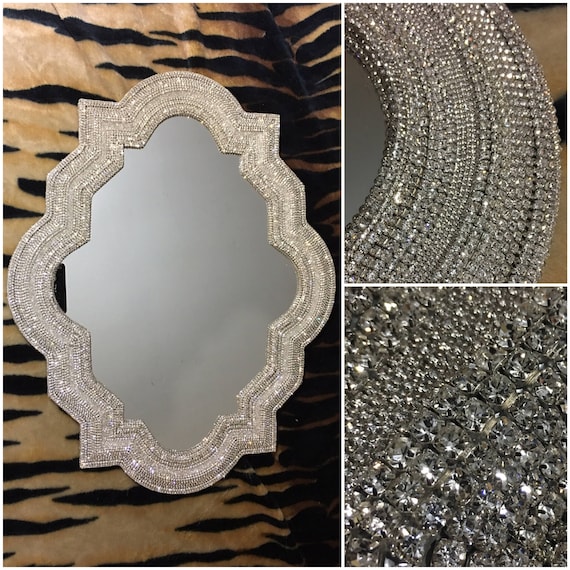 Rhinestone Wall Mirror mirror / 30 x 24 mirror / rhinestone mirror / wall Rhinestone Wall Mirror mirror / 30 x 24 mirror / rhinestone mirror / wall