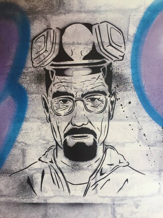 Breaking Bad Heisenberg inspired graffiti A3 print