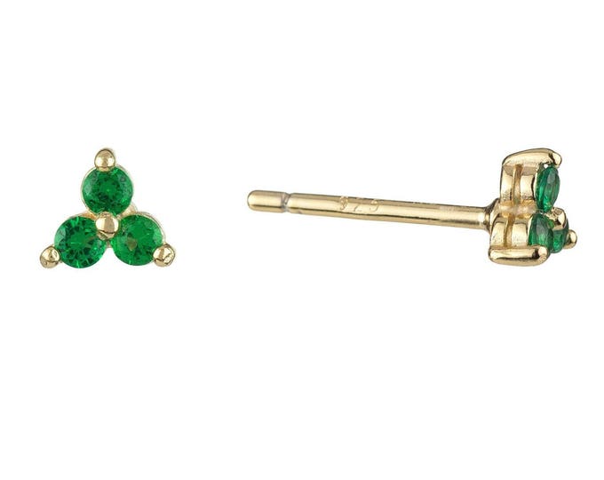 Diamond Stud Earrings, Diamond Earrings, Green diamond Cluster Stud Earrings, Natural Green Diamond Stud Earrings