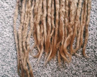 45 Human Hair Dradlocks Extensions, Crochet Hook Dreads, Full Head Set, Very Natural Look Medium Thickness Dreadlocks