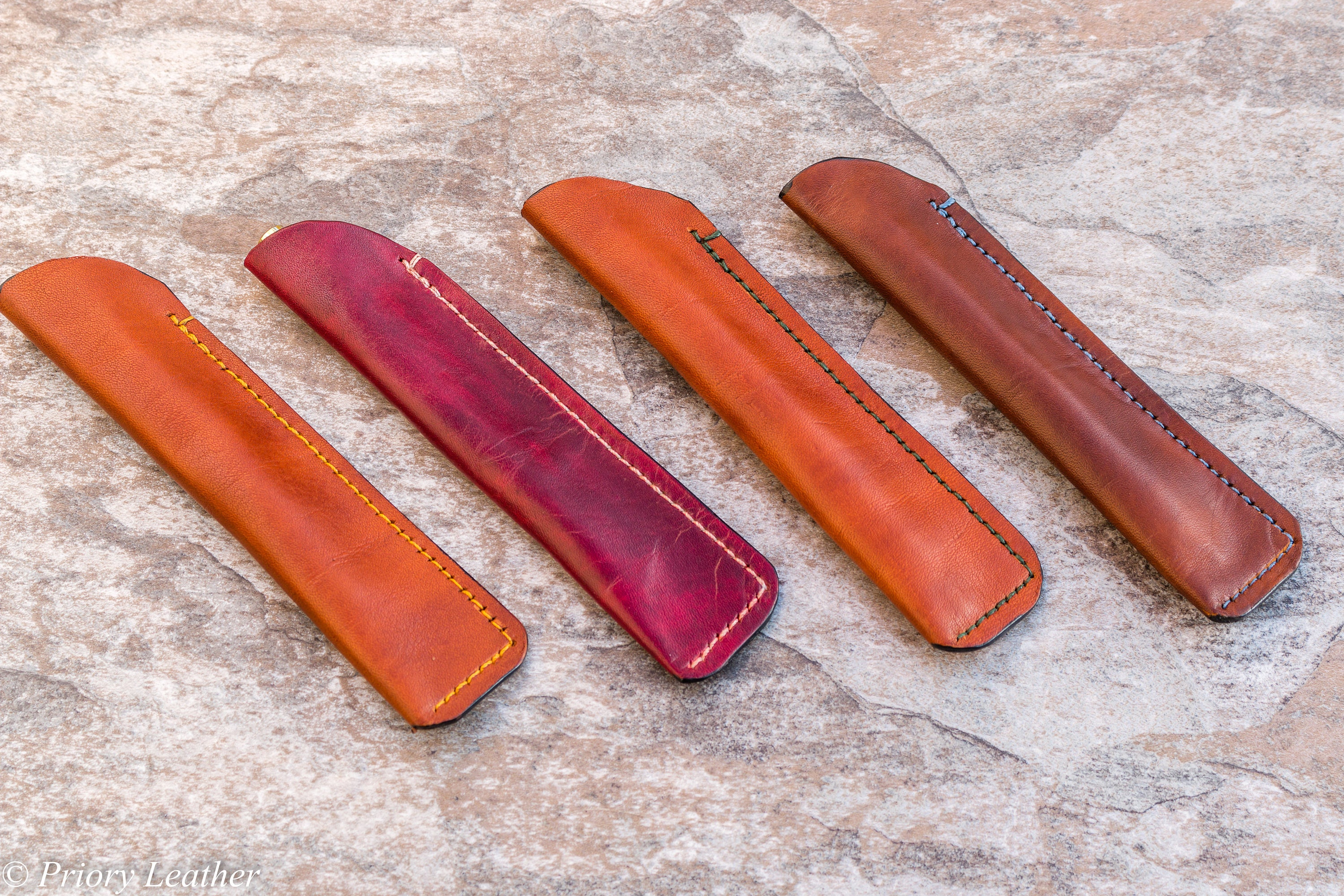 Leather Pen Holder Hand Stitched Pen Case Hand Made Leather