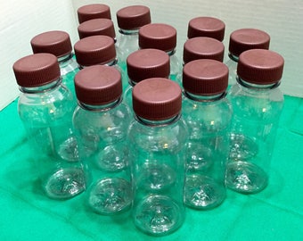 Plastic Bottles, Upcycled 8oz Bottles, Set of 18